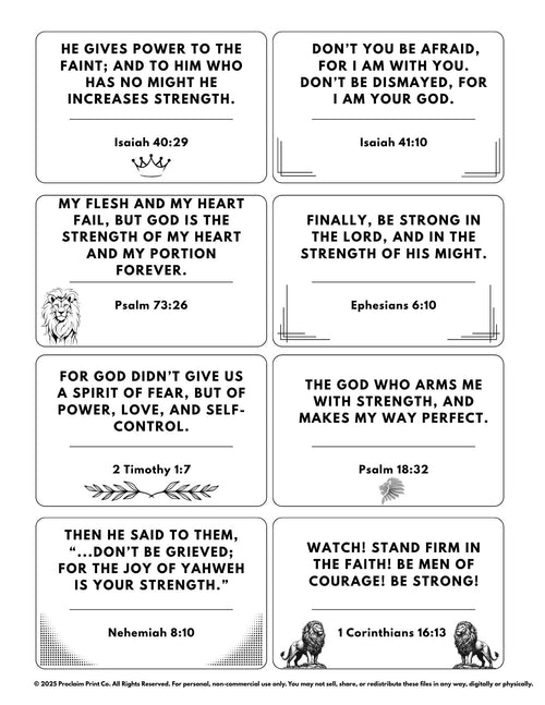 60 Printable Scripture Cards for Dads | Bible Verses on Strength, Leadership and Fatherhood | Christian Men's Gift | Digital Download