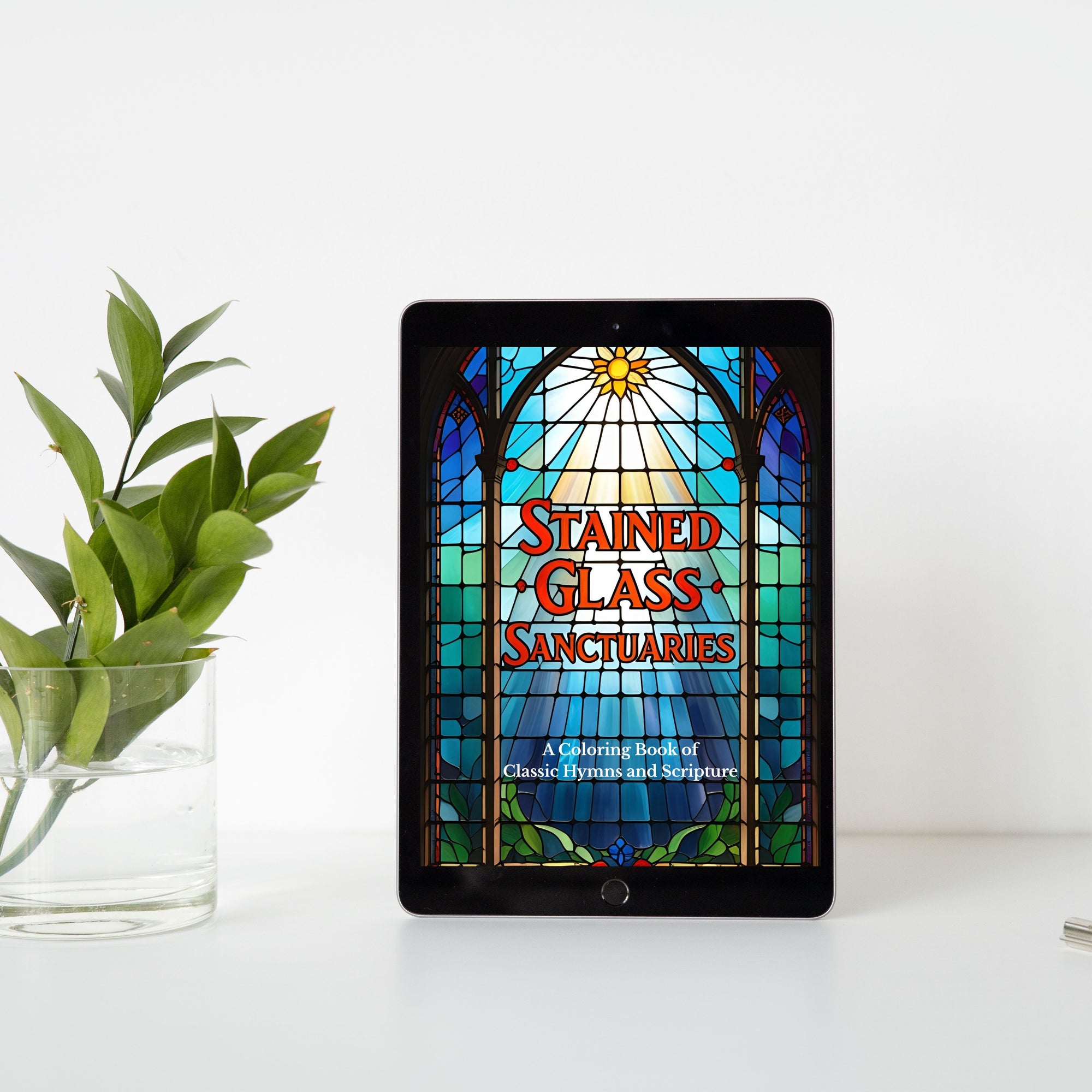 Christian Hymn Coloring Book Printable Stained Glass Adult Coloring Pages PDF Classic Hymns