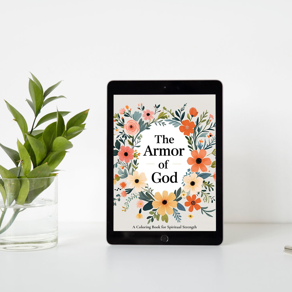 Armor of God Coloring Book Printable | Spiritual Warfare Christian Art PDF | Adult Bible Study Activity for Women