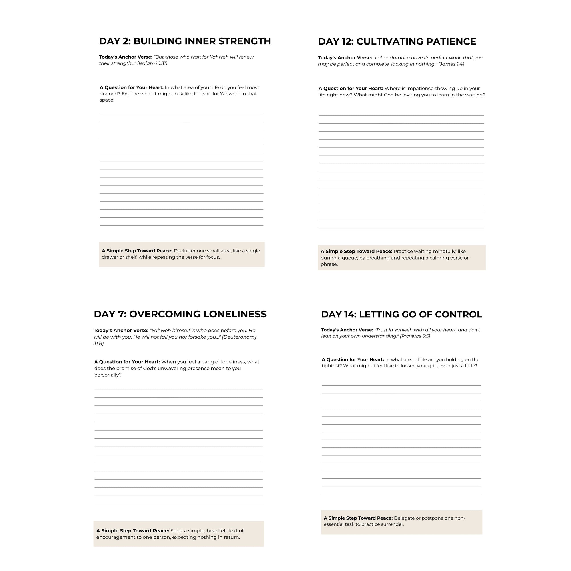 Christian Journal Printable | 30-Day Faith & Reflection Workbook | Daily Devotional PDF for Women’s Quiet Time