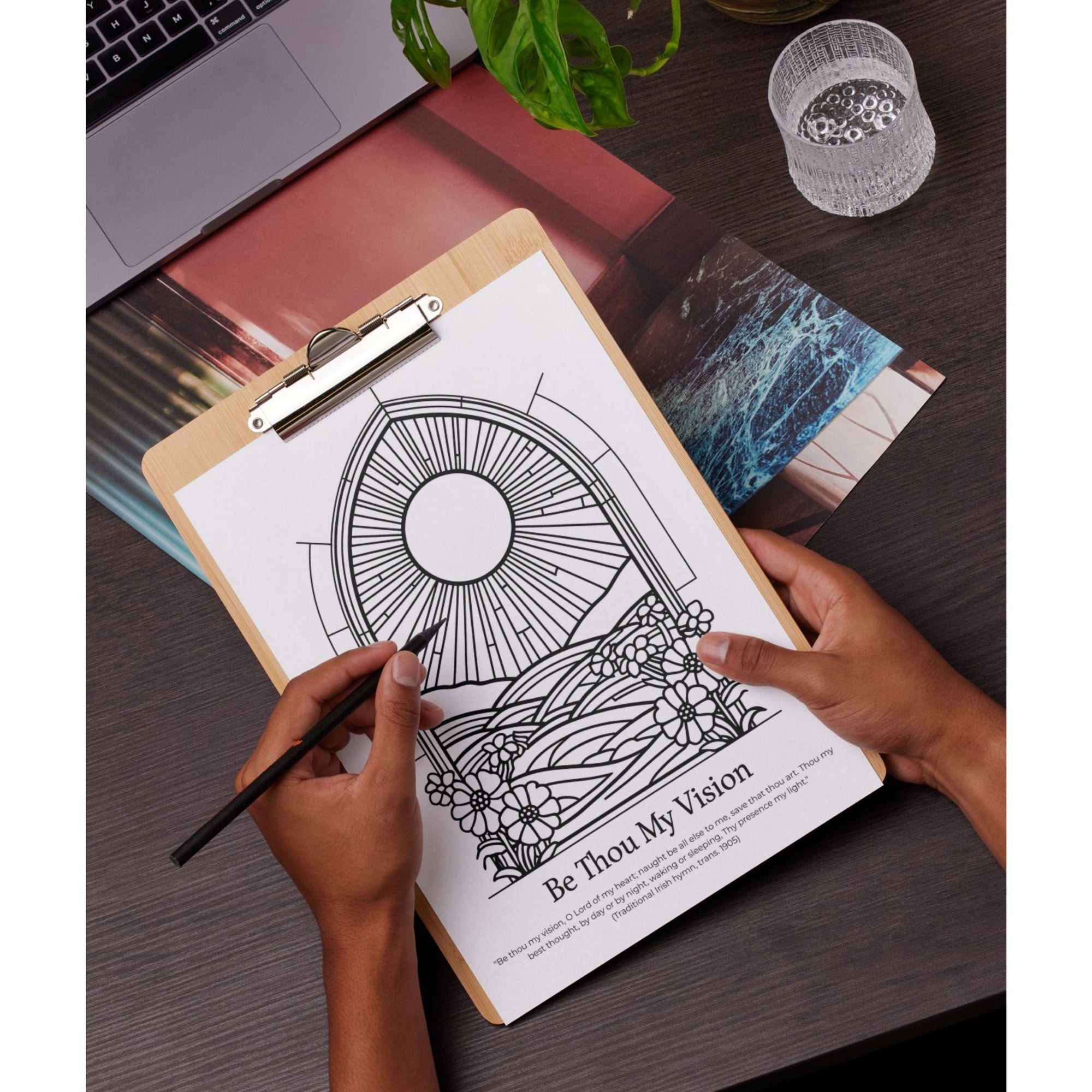 Christian Hymn Coloring Book Printable Stained Glass Adult Coloring Pages PDF Classic Hymns