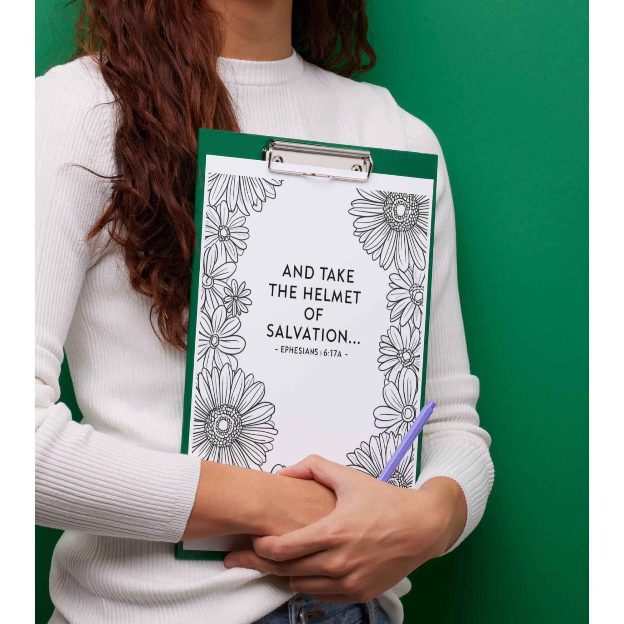 Armor of God Coloring Book Printable | Spiritual Warfare Christian Art PDF | Adult Bible Study Activity for Women