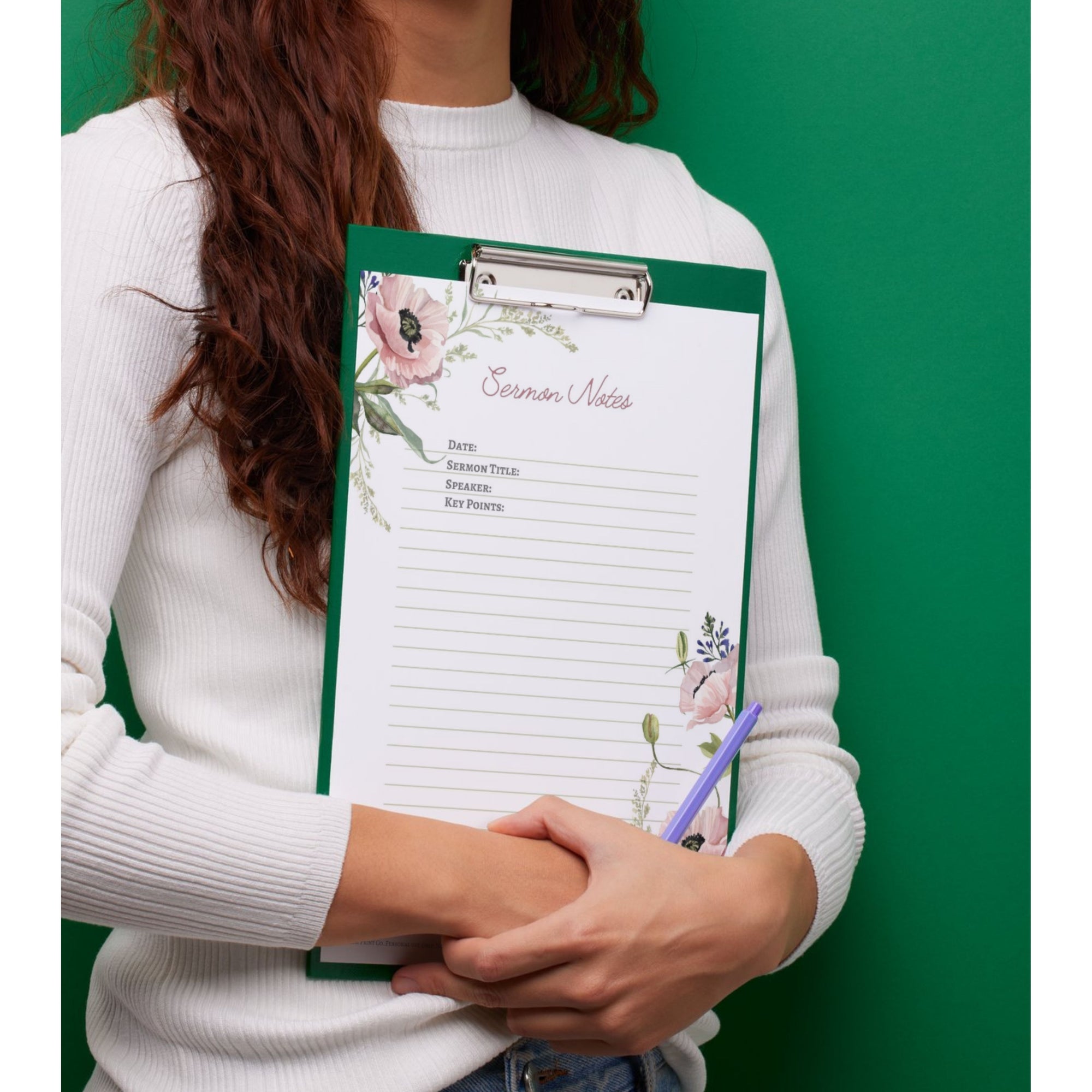Printable Sermon Notes Template | Digital Church and Bible Study Organizer | Instant Download