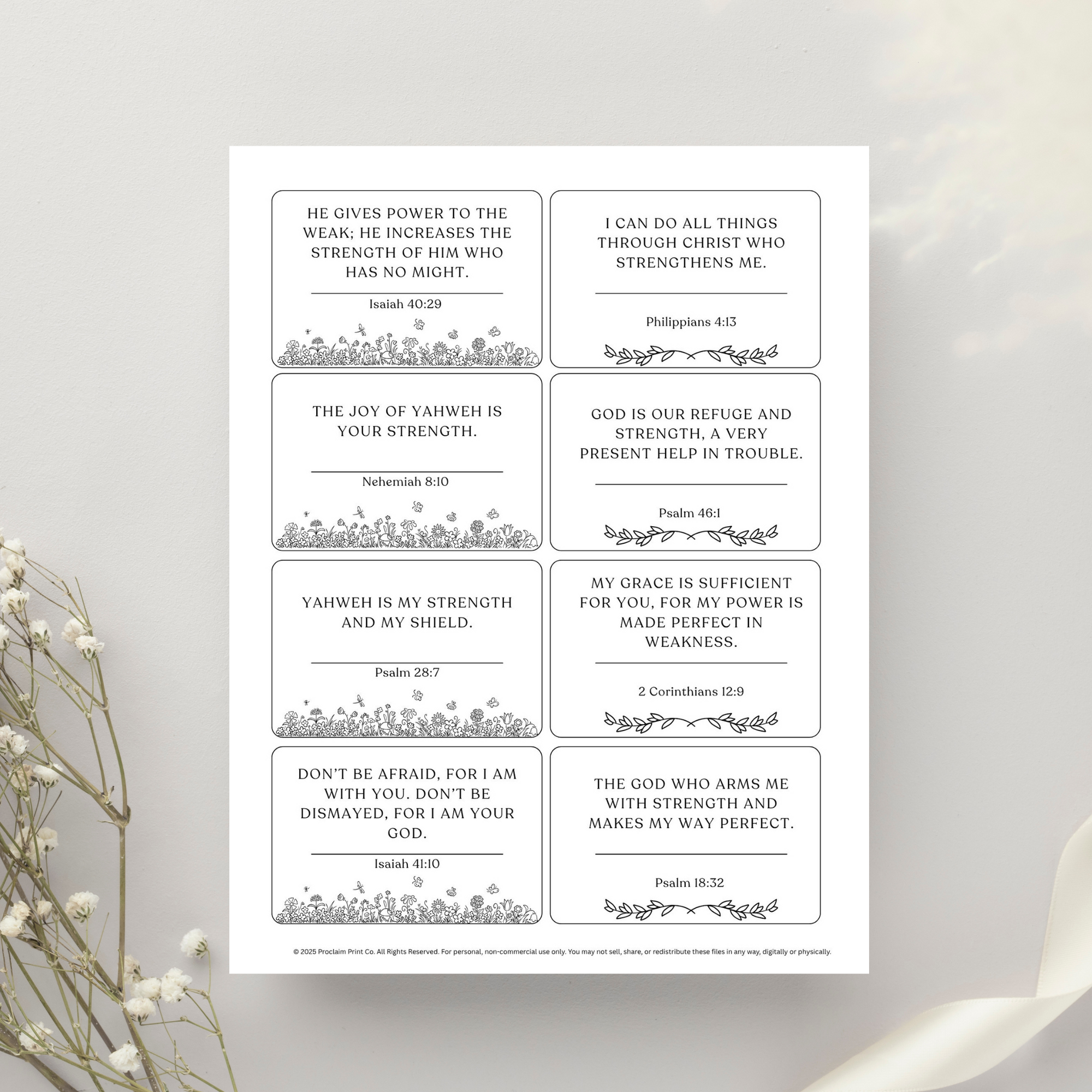 60 Printable Scripture Cards for Busy Moms | Daily Encouragement and Strength | Christian Mom Gift | Digital Download