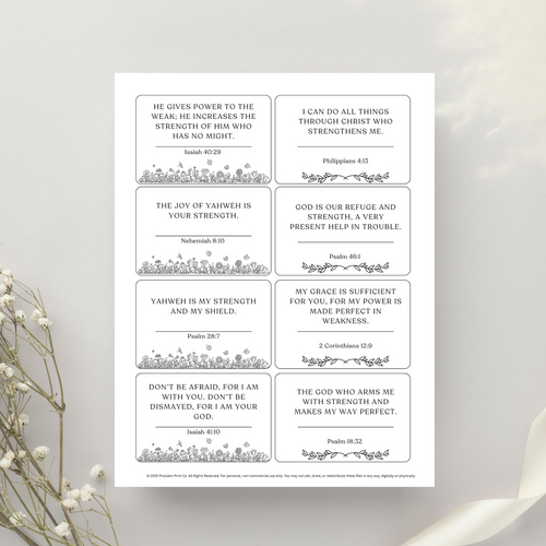 60 Printable Scripture Cards for Busy Moms | Daily Encouragement and Strength | Christian Mom Gift | Digital Download
